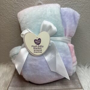 $15 🌙 Parent's Choice Ombre Plush Baby Blanket Pink Blue Purple Pastel NEW